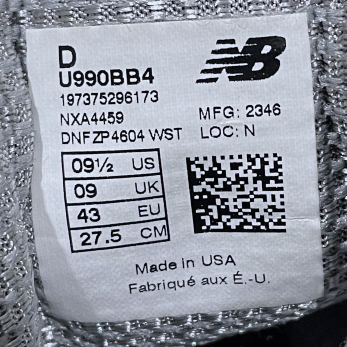 NEW BALANCE スニーカー 990v4 MADE IN USA U990BB4 古着・中古-9枚目のアイテム画像
