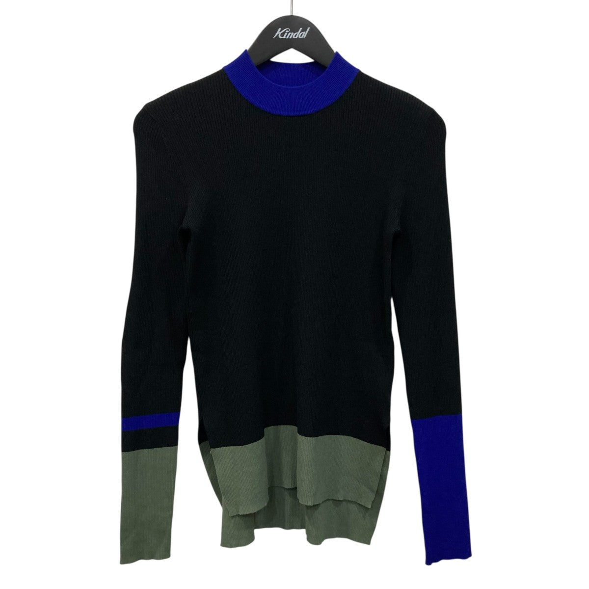 OMMO COLLAR BLOCK KNIT TOPタートルニット882340500101 古着・中古-1枚目のアイテム画像