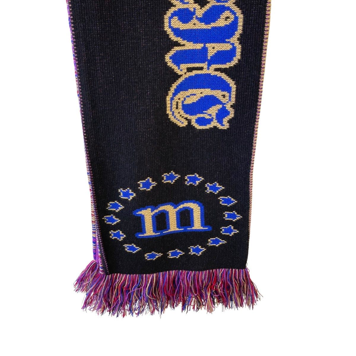 MONTMARTRE NEW YORK ジャガード織りニットマフラーSN153 古着・中古-3枚目のアイテム画像