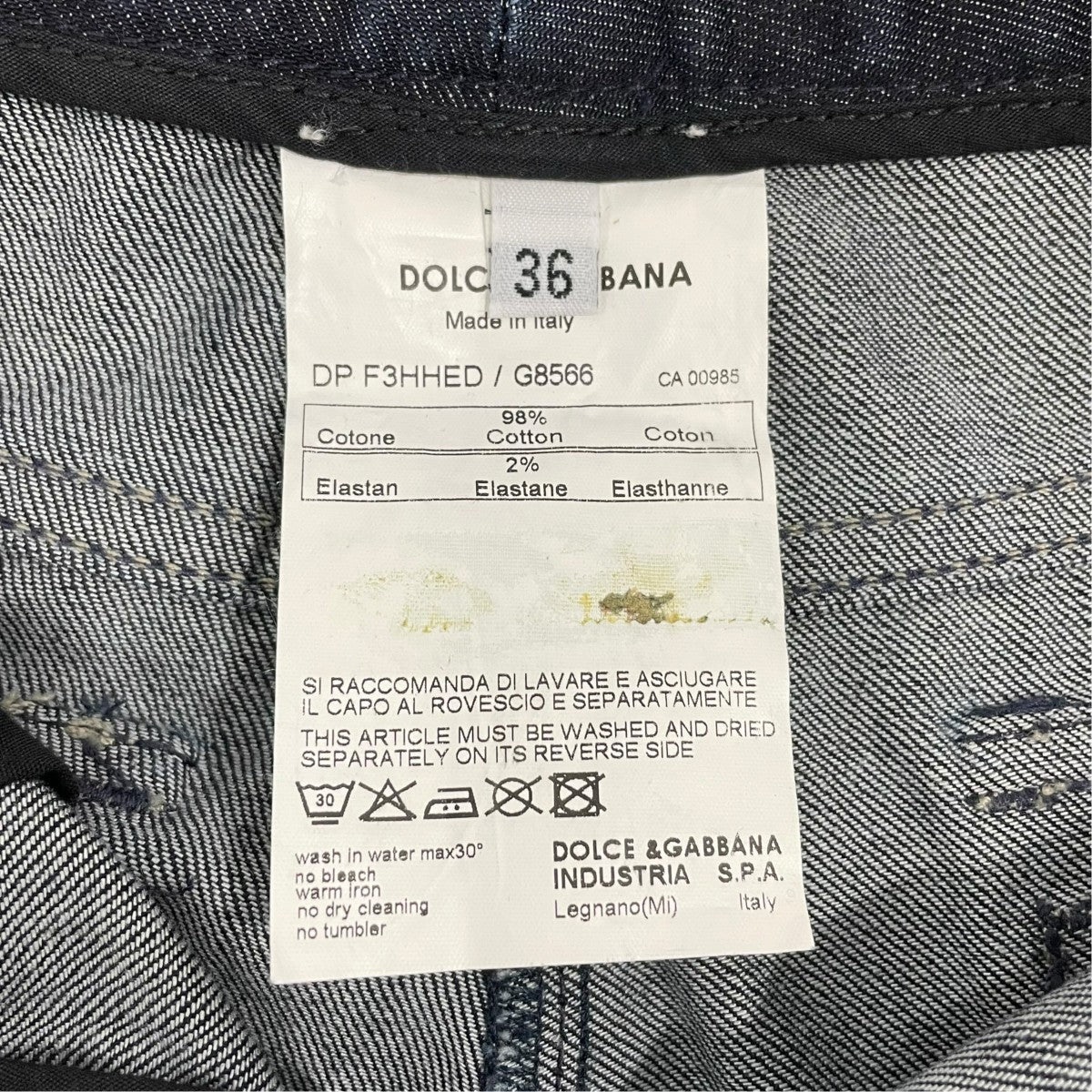 DOLCE ＆ GABBANA デニムパンツF3HHED 古着・中古-6枚目のアイテム画像