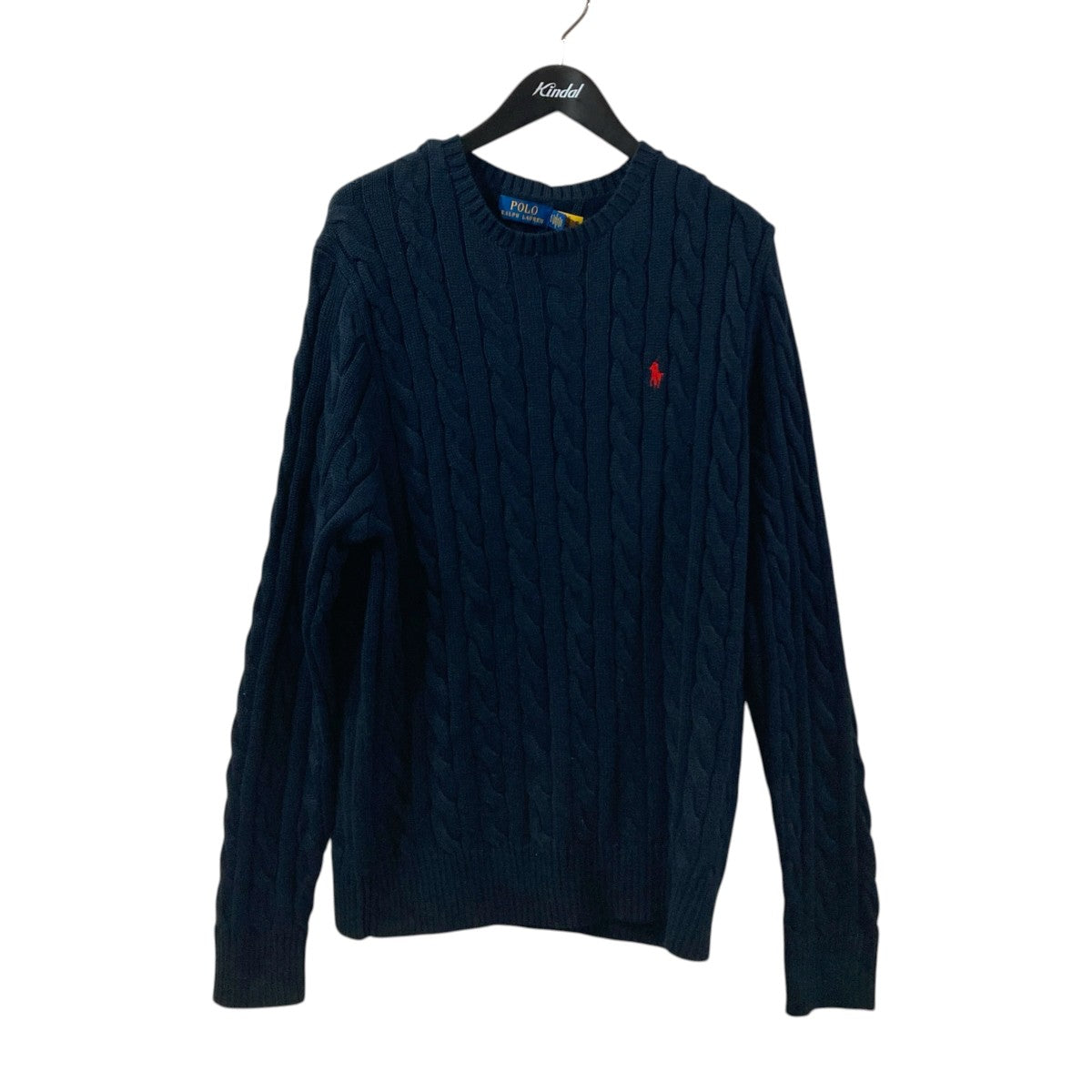 POLO RALPH LAUREN ポニー刺繍ケーブルニット 古着・中古-1枚目のアイテム画像