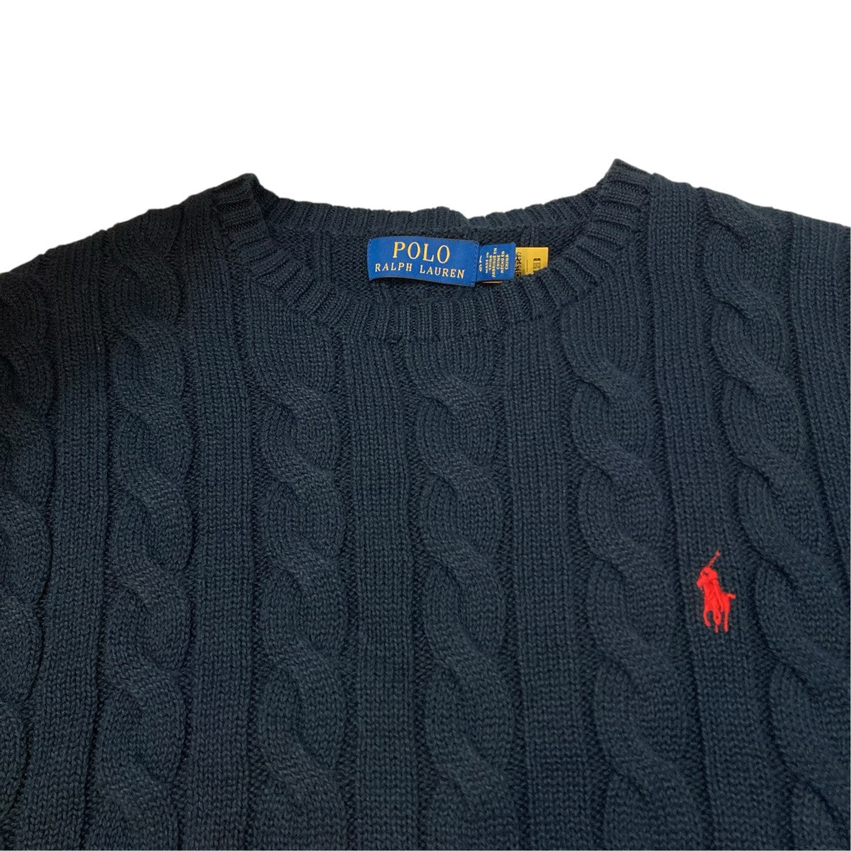POLO RALPH LAUREN ポニー刺繍ケーブルニット 古着・中古-3枚目のアイテム画像
