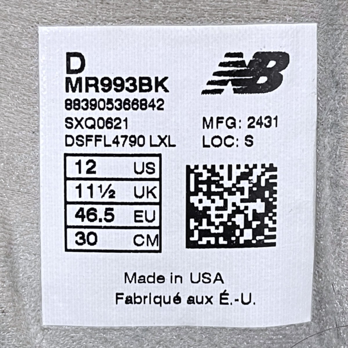 NEW BALANCE スニーカー MR993BK MADE IN USA 古着・中古-8枚目のアイテム画像