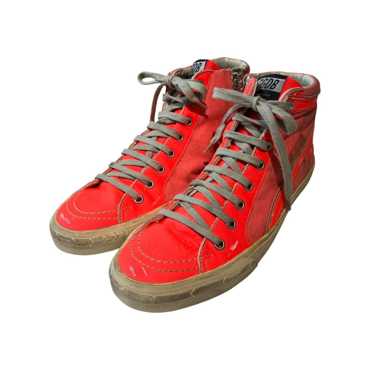 GOLDEN GOOSE GGDB-SLIDE ヴィンテージ加工ハイカットスニーカー 古着・中古-1枚目のアイテム画像
