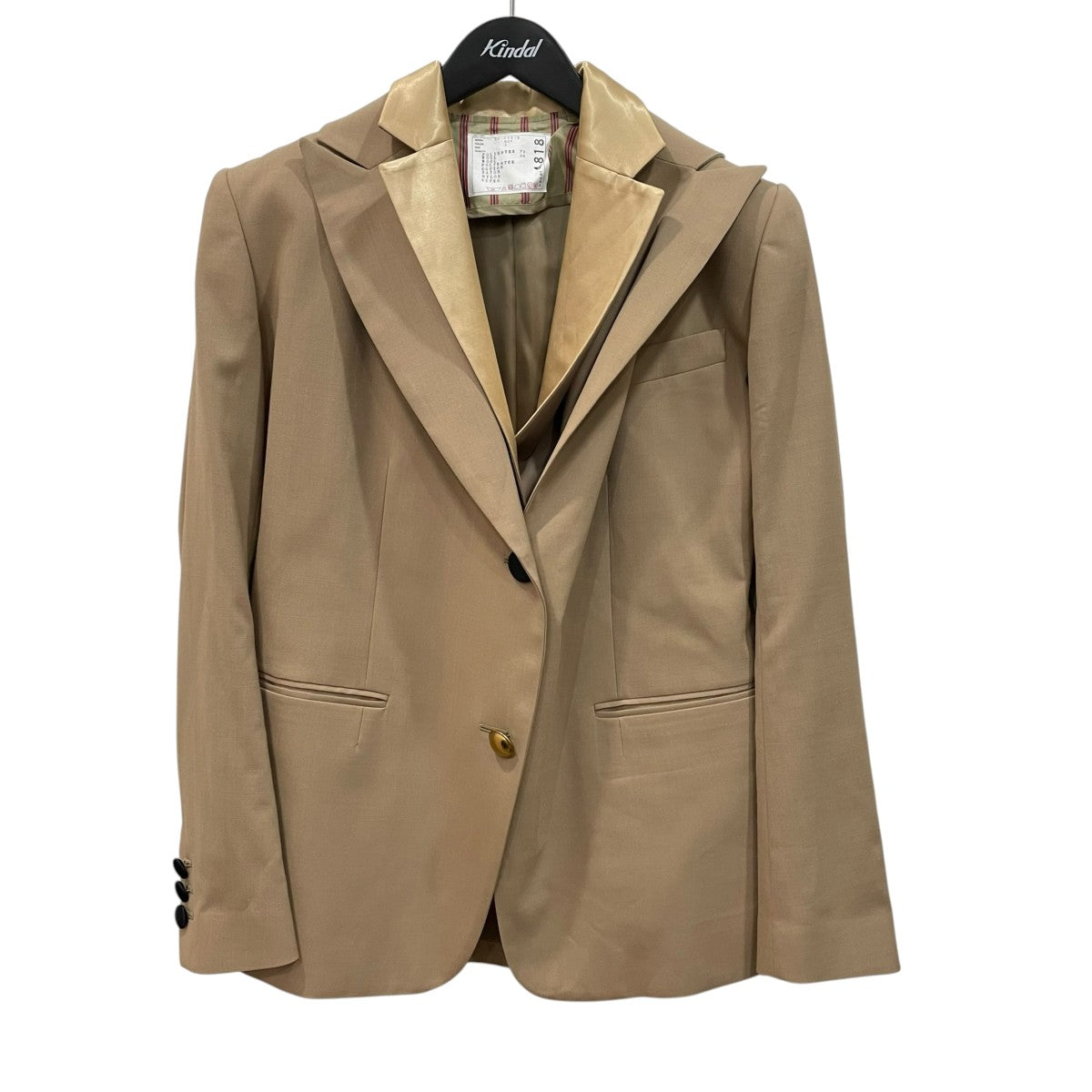 sacai ドッキング インナーストライプテーラードジャケット20-04818 古着・中古-1枚目のアイテム画像