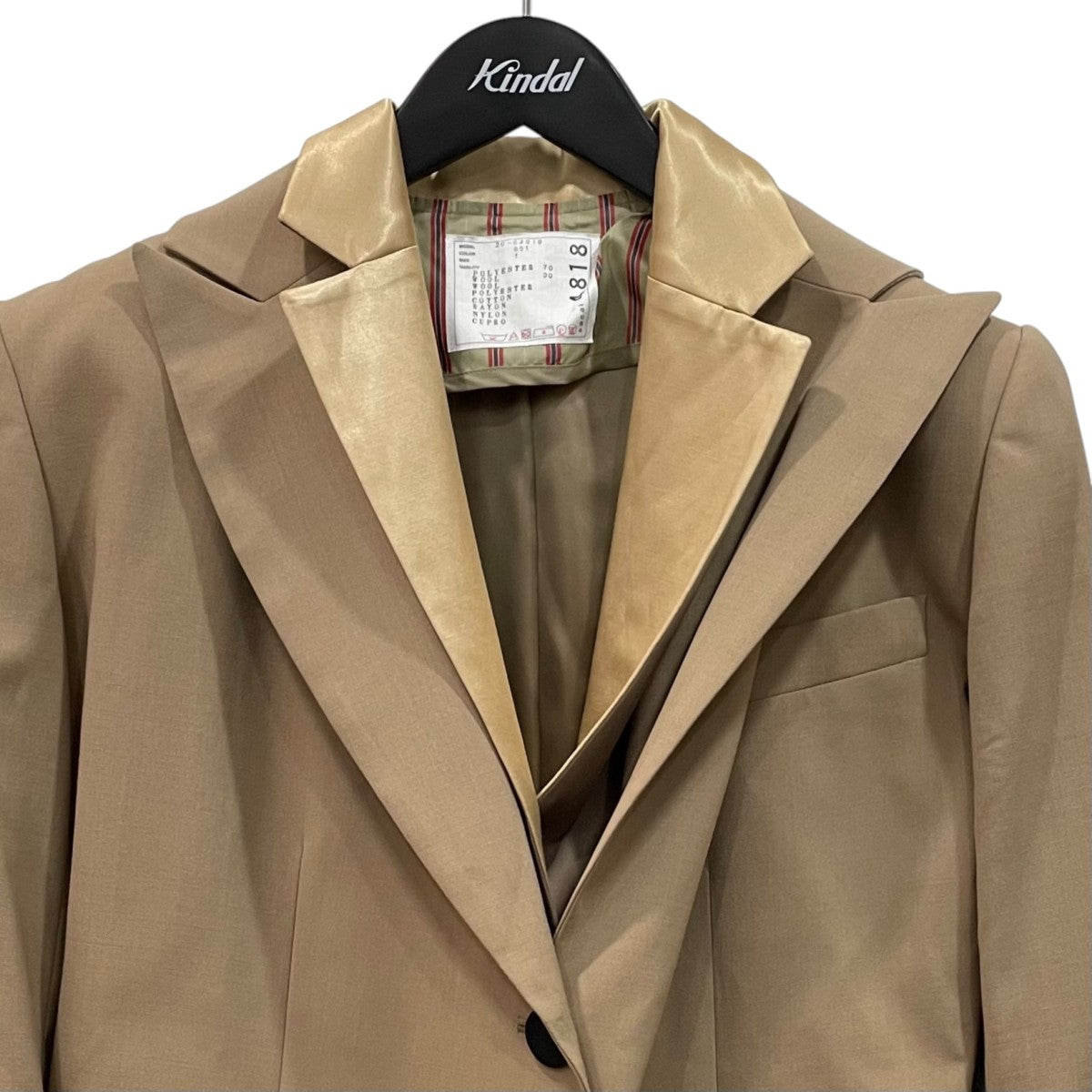 sacai ドッキング インナーストライプテーラードジャケット20-04818 古着・中古-2枚目のアイテム画像