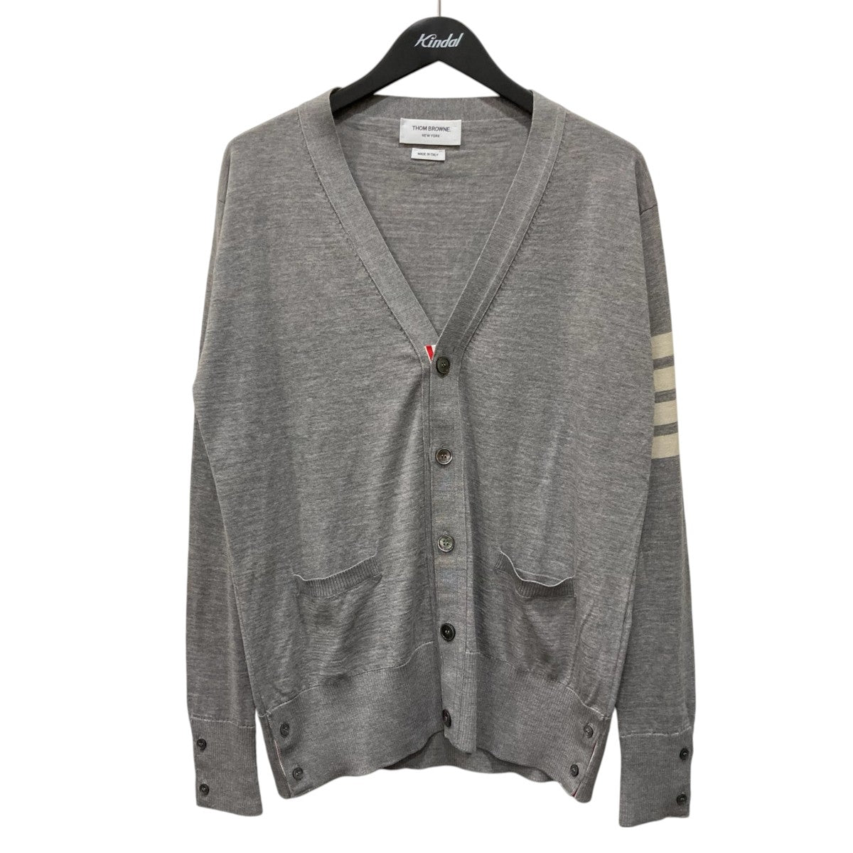 Thom Browne メリノウール 4-BAR クラシックニットカーディガンMKC002A-00014058 古着・中古-1枚目のアイテム画像