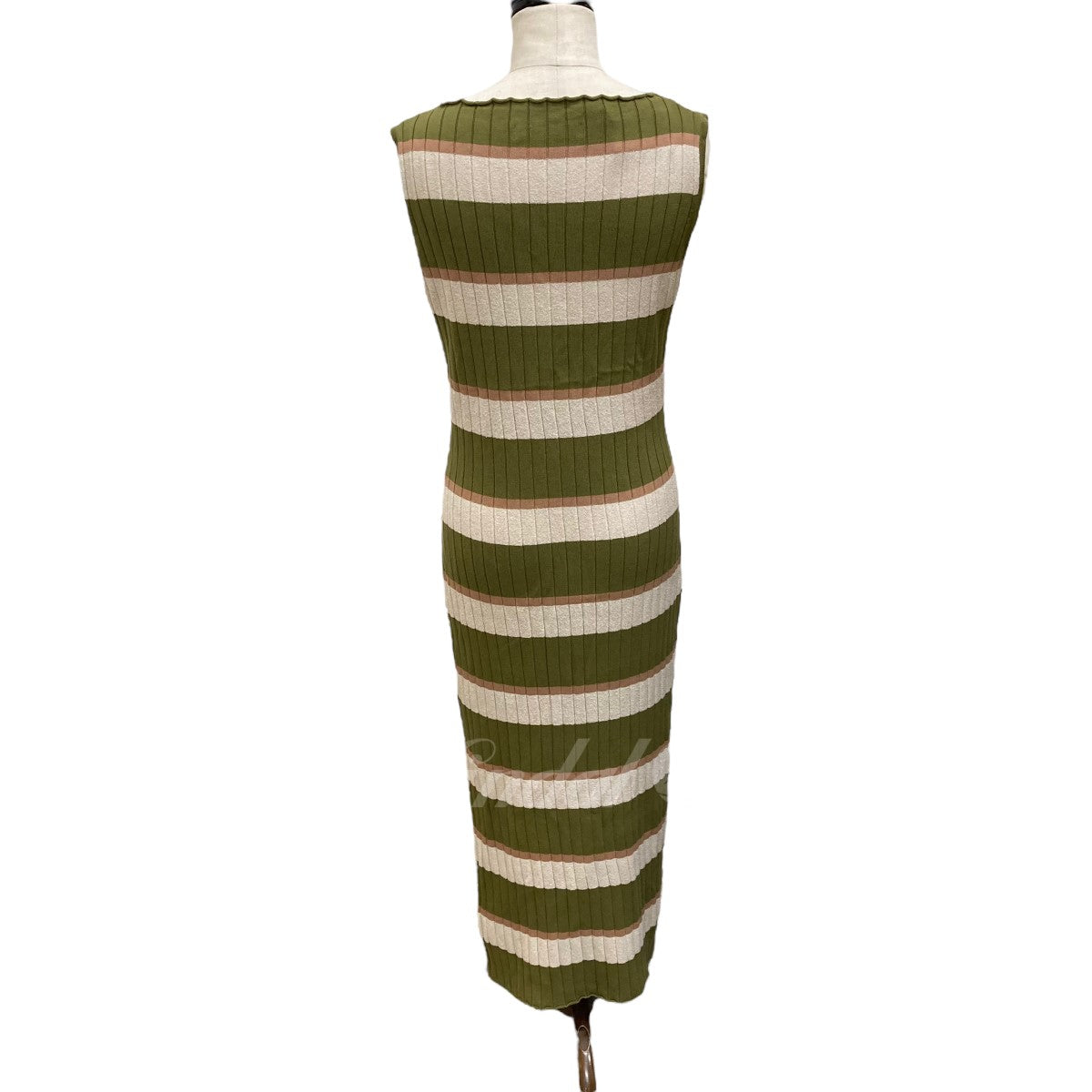 Her lip to(ハーリップトゥ) Cotton Striped Ribbed Knit Dress ノースリーブワンピース