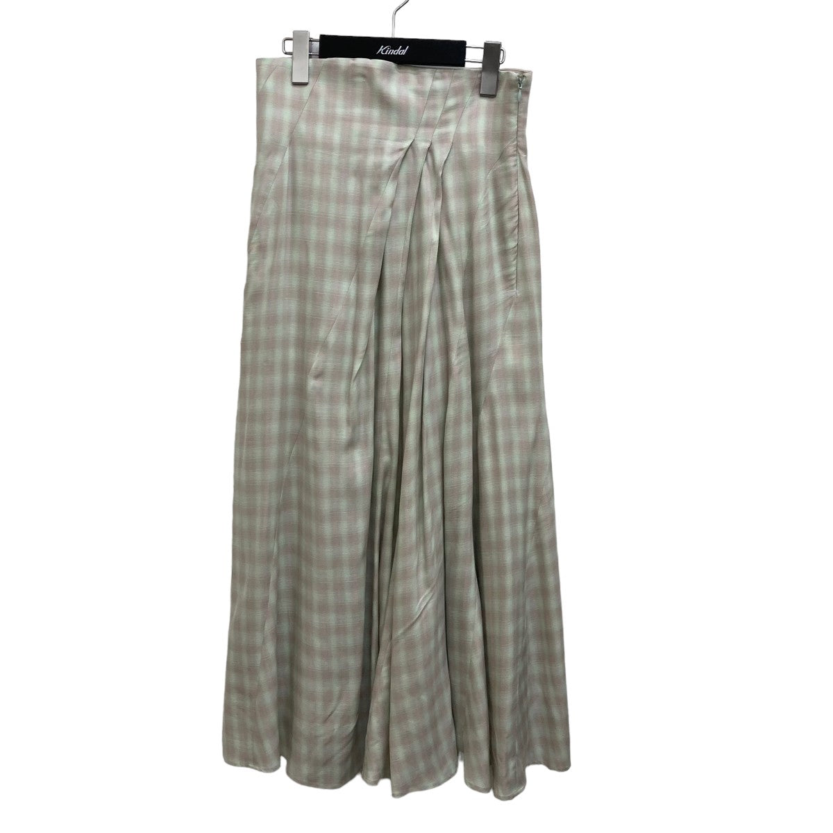 Linen Mix Ombre Check Flare Skirt スカート