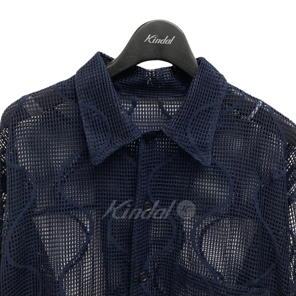 UNUSED(アンユーズド) Open collar gourd pattern mesh shirt シャツ US2314