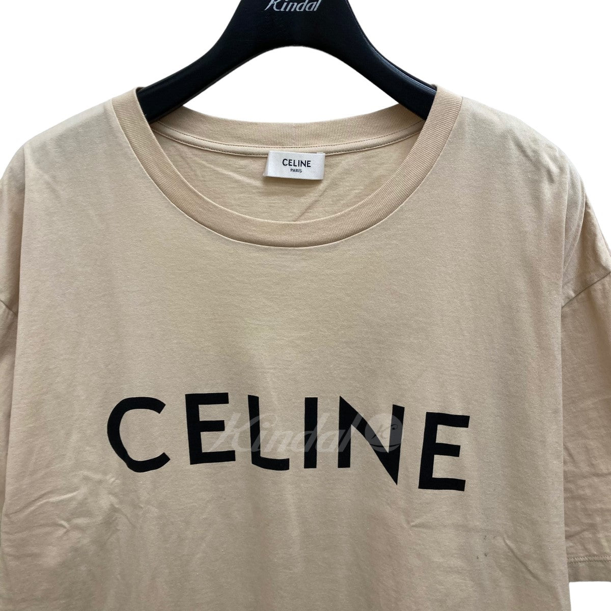 待望☆】 CELINE セリーヌ ロゴプリントルーズフィットTシャツ カーキ ...