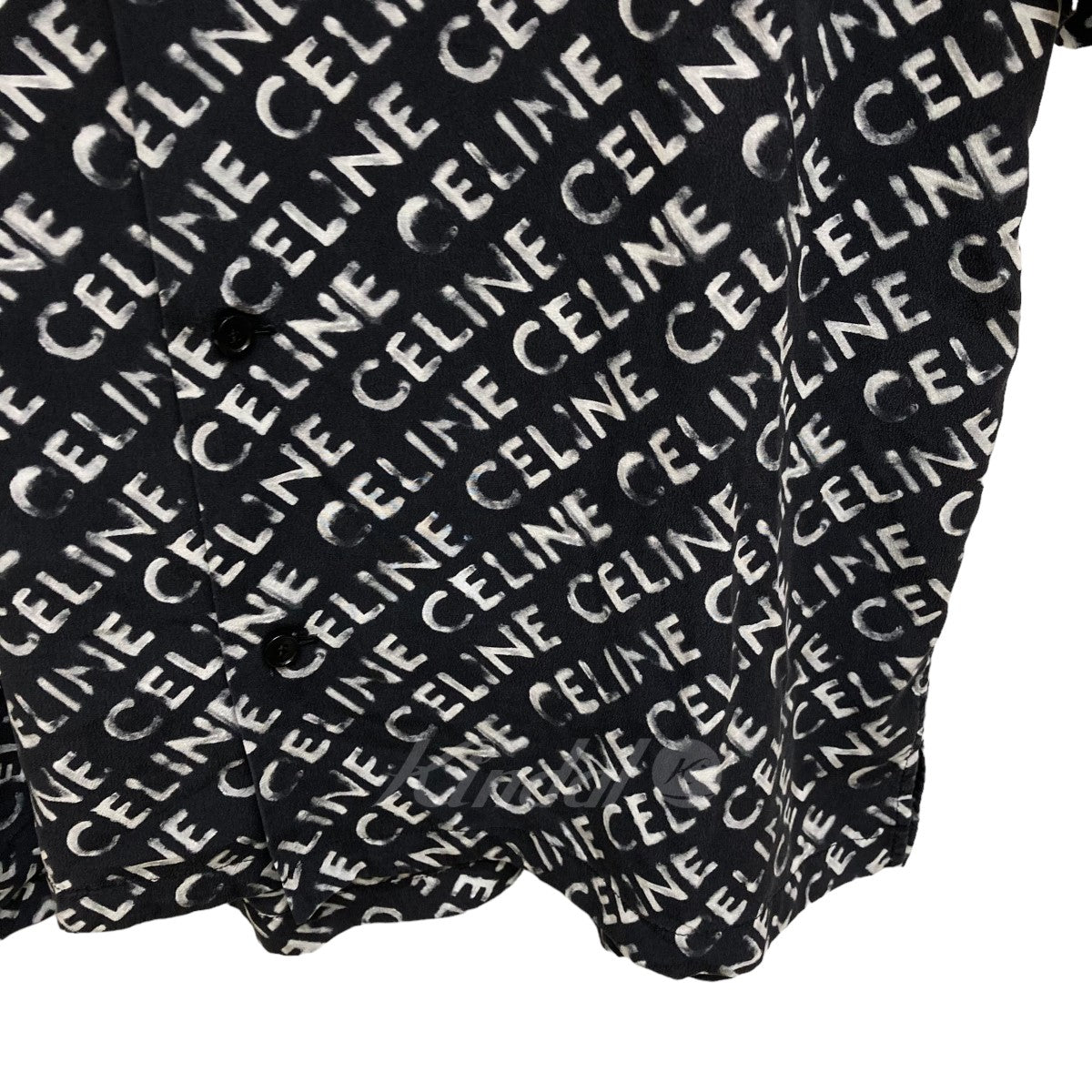 CELINE(セリーヌ) ロゴ総柄シルク半袖シャツ ハワイアンシャツ