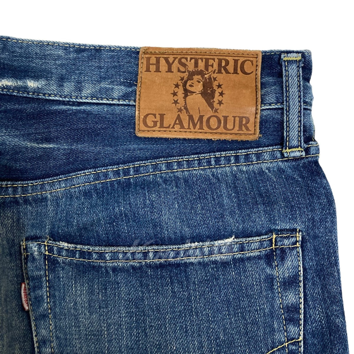 HYSTERIC GLAMOUR(ヒステリックグラマー) ダメージ加工スリムストレートデニムパンツ 02201AP15 02201AP15 インディゴ  サイズ 32｜【公式】カインドオルオンライン ブランド古着・中古通販【kindal】