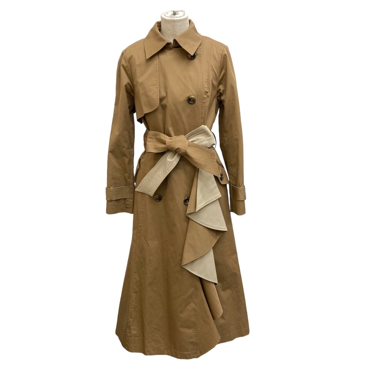 Her lip to(ハーリップトゥ) Gaba Ruffled cotton Trench Coatトレンチコート1213307009  1213307009 ベージュ サイズ S｜【公式】カインドオルオンライン ブランド古着・中古通販【kindal】