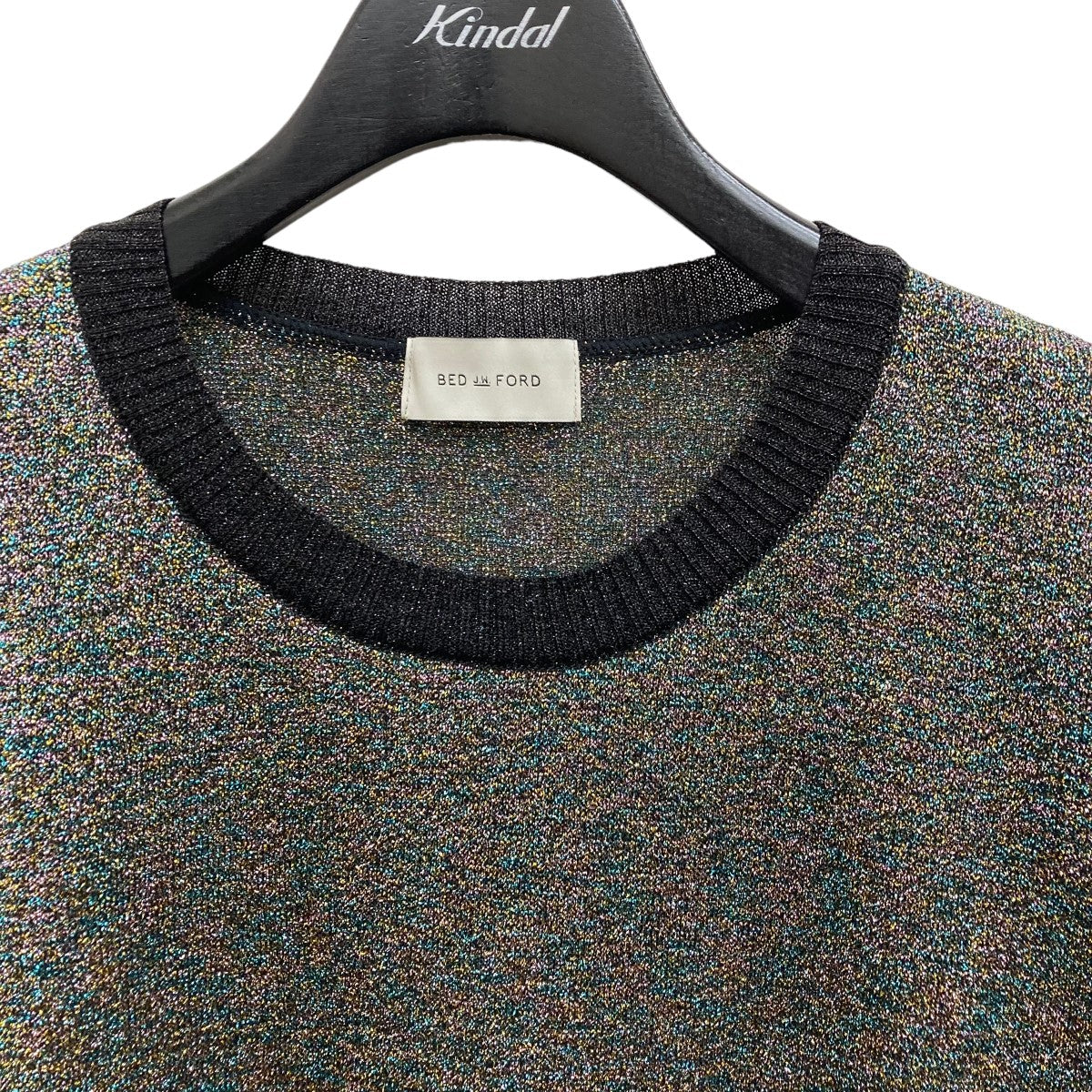 BED J．W． FORD(ベッドフォード) Trim Knitting T-Shirts-MixTシャツ