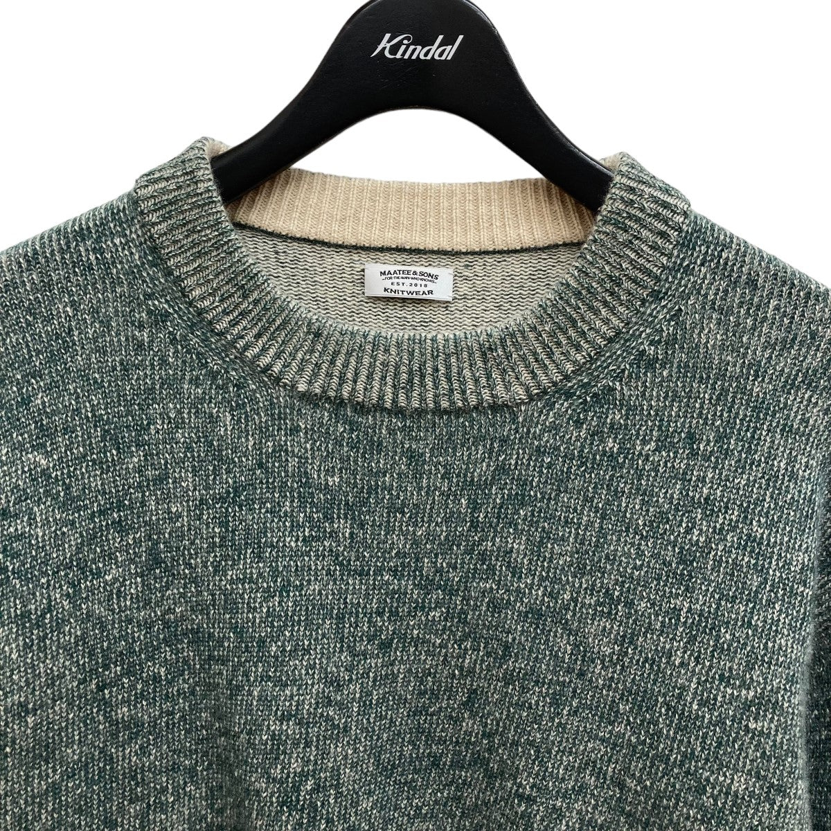 MAATEE＆SONS(マーティーアンドサンズ) 強撚SHETLAND×アマ撚りCashemere二重ヒョットコ P O SWEATERニットMT2303-0104  MT2303-0104 グリーン サイズ 1｜【公式】カインドオルオンライン ブランド古着・中古通販【kindal】