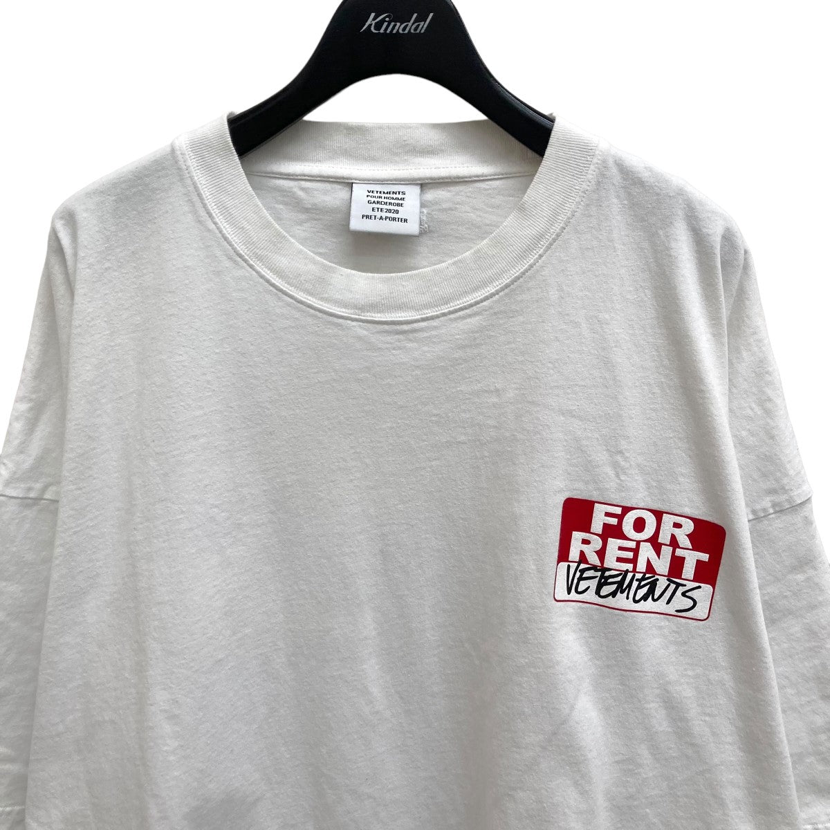 VETEMENTS(ヴェトモン) FOR RENT T-SHIRTS半袖TシャツSS20TR372 SS20TR372 ホワイト サイズ  S｜【公式】カインドオルオンライン ブランド古着・中古通販【kindal】