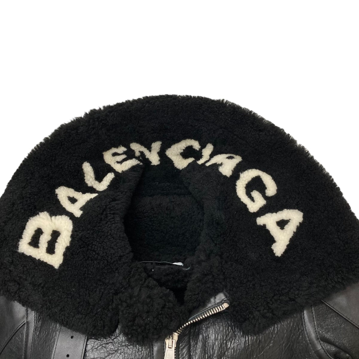 BALENCIAGA(バレンシアガ) ボンバルディア ロゴ ムートンジャケットレザージャケット436548 436548 ブラック サイズ  34｜【公式】カインドオルオンライン ブランド古着・中古通販【kindal】