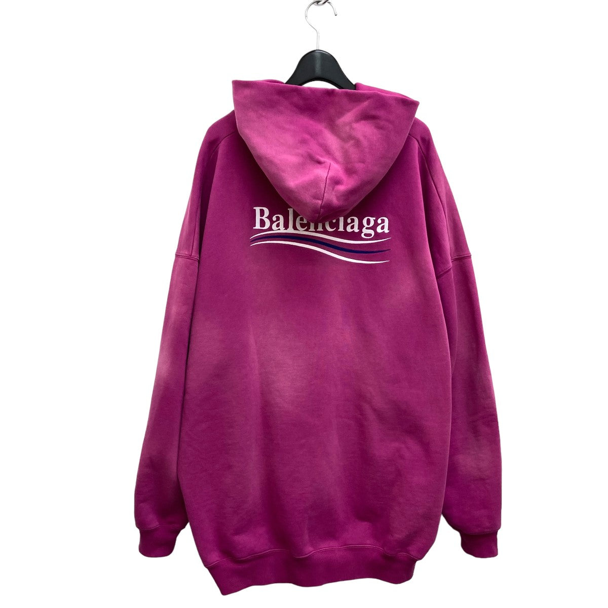 BALENCIAGA(バレンシアガ) ユーズド加工キャンペーンロゴ刺繍プルオーバーパーカー620947 TKVI9 620947 TKVI9  ショッキングピンク サイズ S｜【公式】カインドオルオンライン ブランド古着・中古通販【kindal】