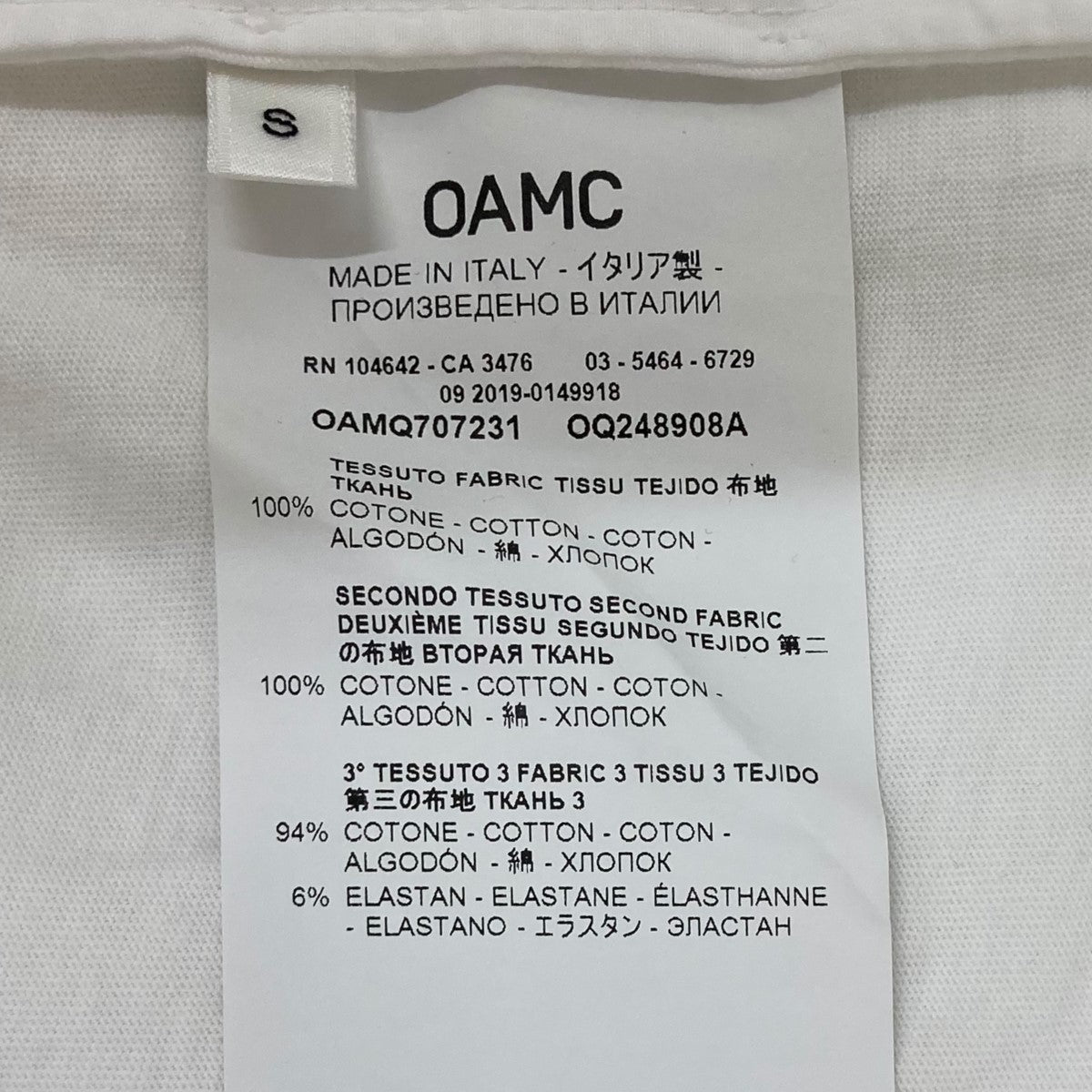 OAMC(オーエーエムシー) TシャツOAMQ707231 OAMQ707231 ホワイト サイズ 16｜【公式】カインドオルオンライン  ブランド古着・中古通販【kindal】