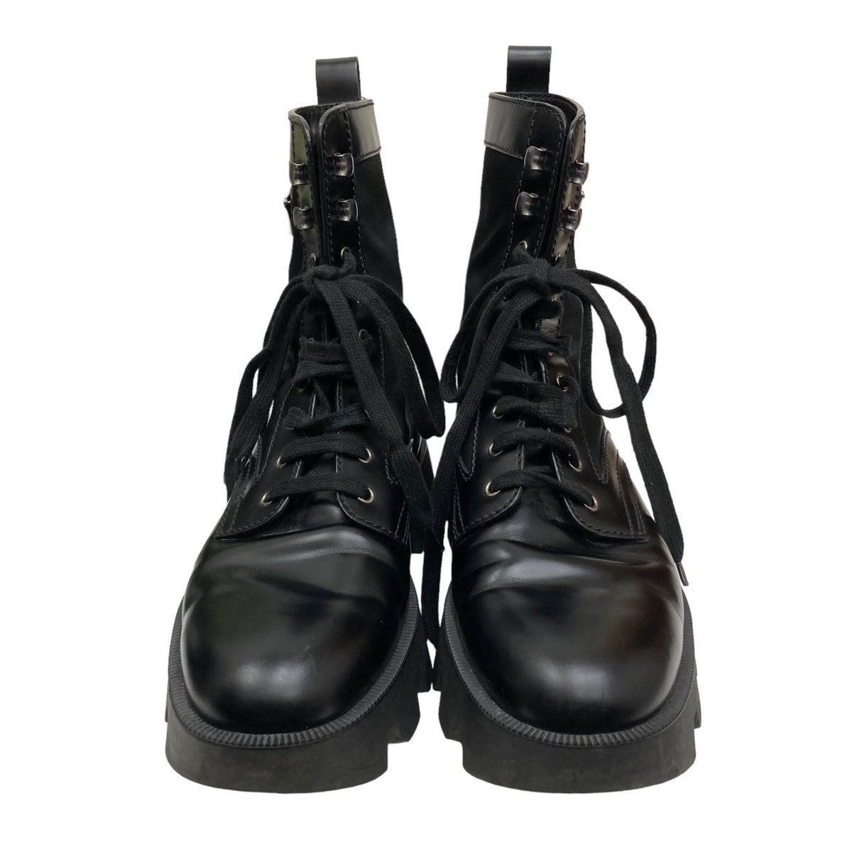 PRADA(プラダ) ロゴプレートレースアップブーツ2UE006 2UE006 PRADA(プラダ) ロゴプレートレースアップブーツ2UE006 2UE006