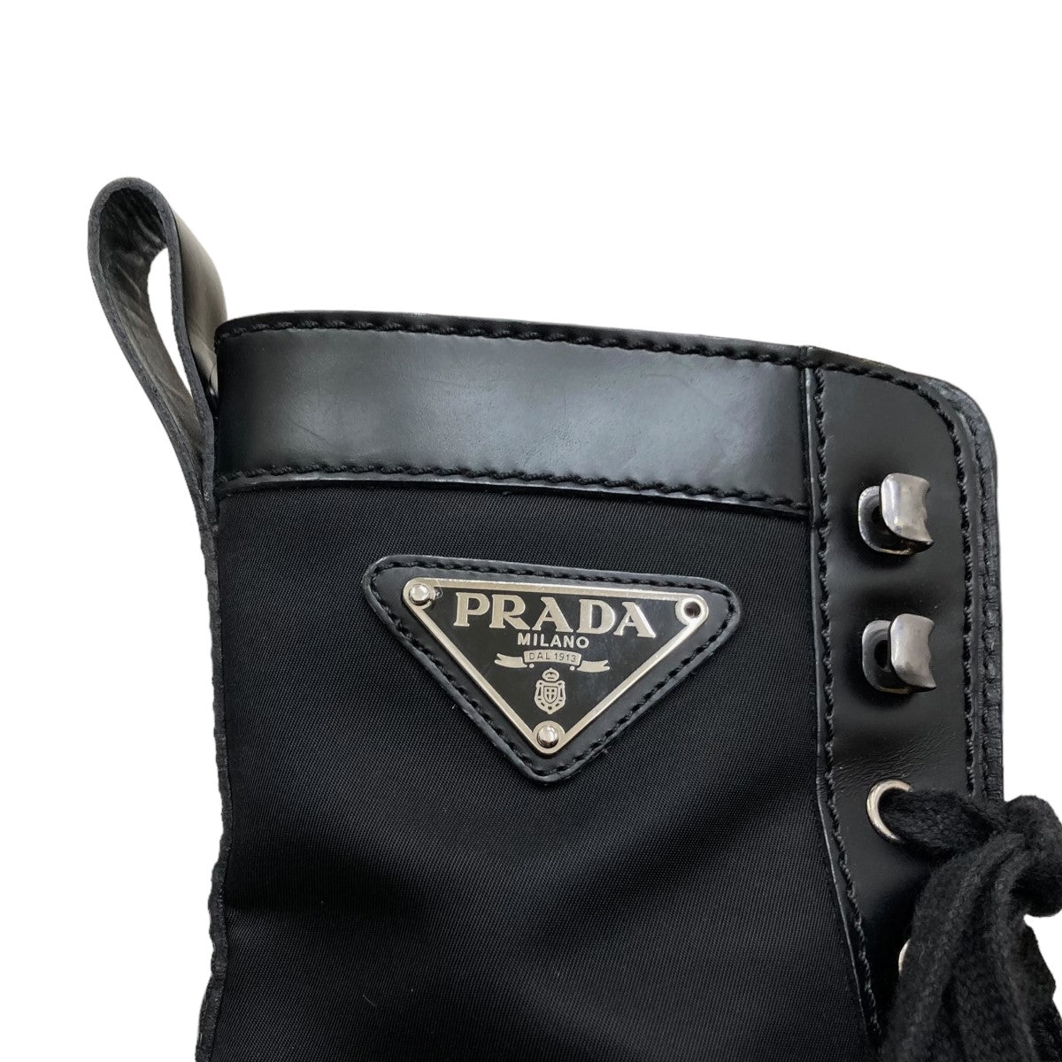 PRADA(プラダ) ロゴプレートレースアップブーツ2UE006 2UE006 PRADA(プラダ) ロゴプレートレースアップブーツ2UE006 2UE006