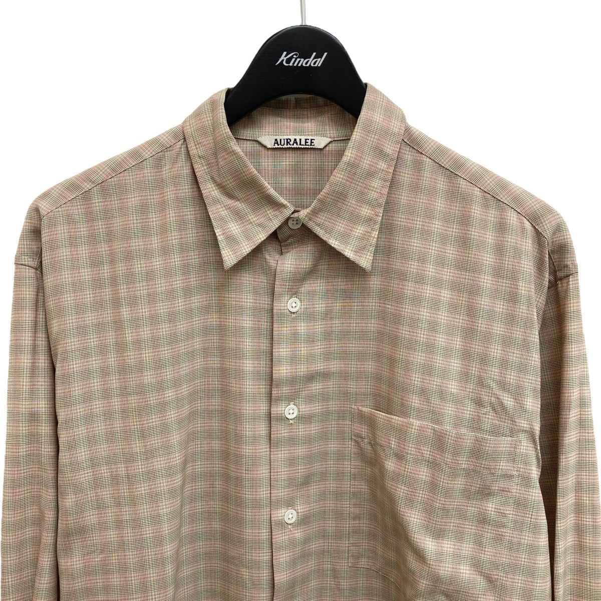 AURALEE(オーラリー) SUPER LIGHT WOOL CHECK SHIRTS #PINK GREEN  CHECKチェックシャツA20SS01LC