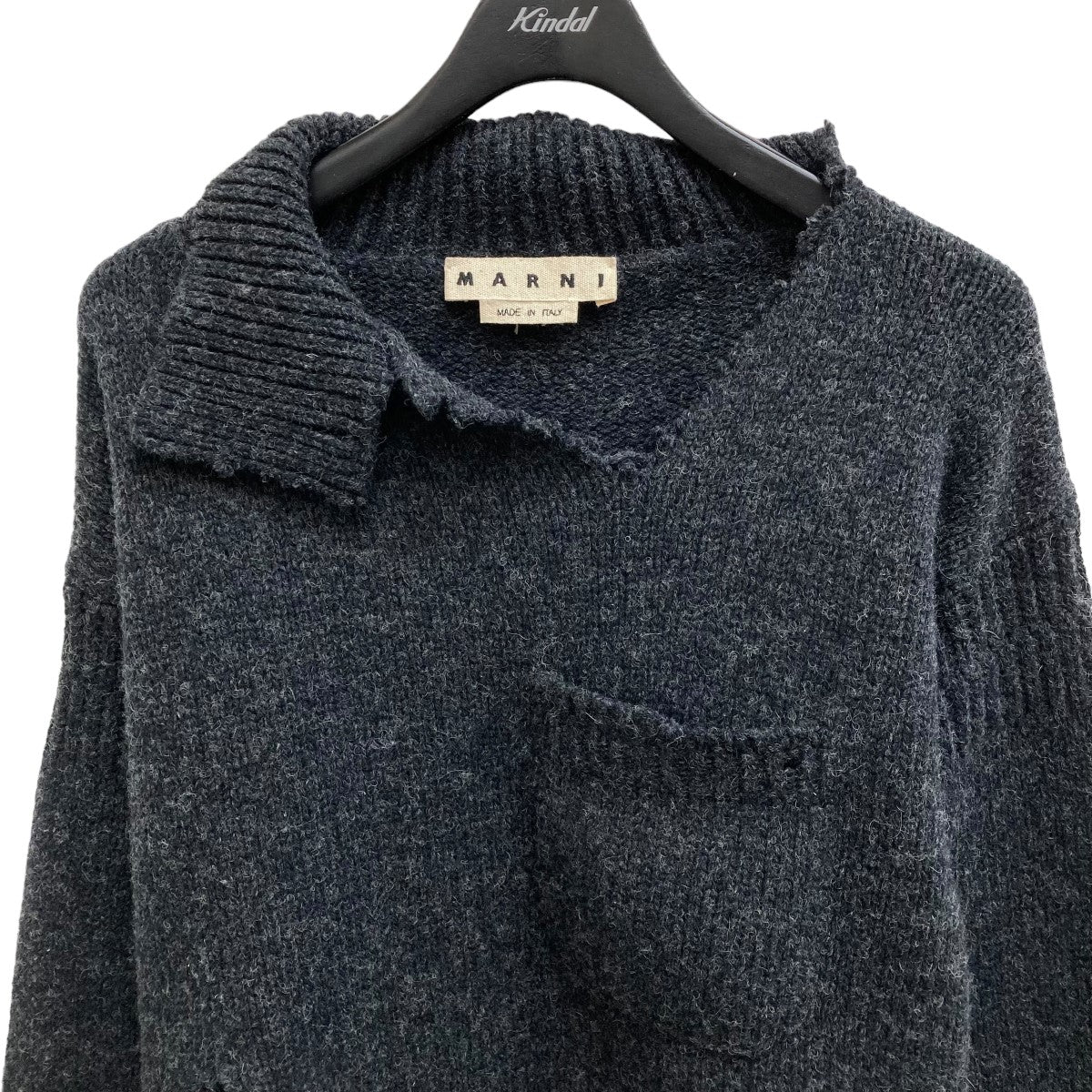 MARNI(マルニ) Destroyed Neck Shetland Knitダメージ加工ニットDVMG0015A0 DVMG0015A0 グレー  サイズ 42｜【公式】カインドオルオンライン ブランド古着・中古通販【kindal】