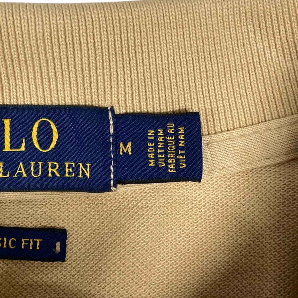 新品未使用　Polo Ralph Lauren ベージュ ポロシャツ M ラルフローレン【XS】ベージュ ポロシャツ シンプル ロゴ刺繍 春