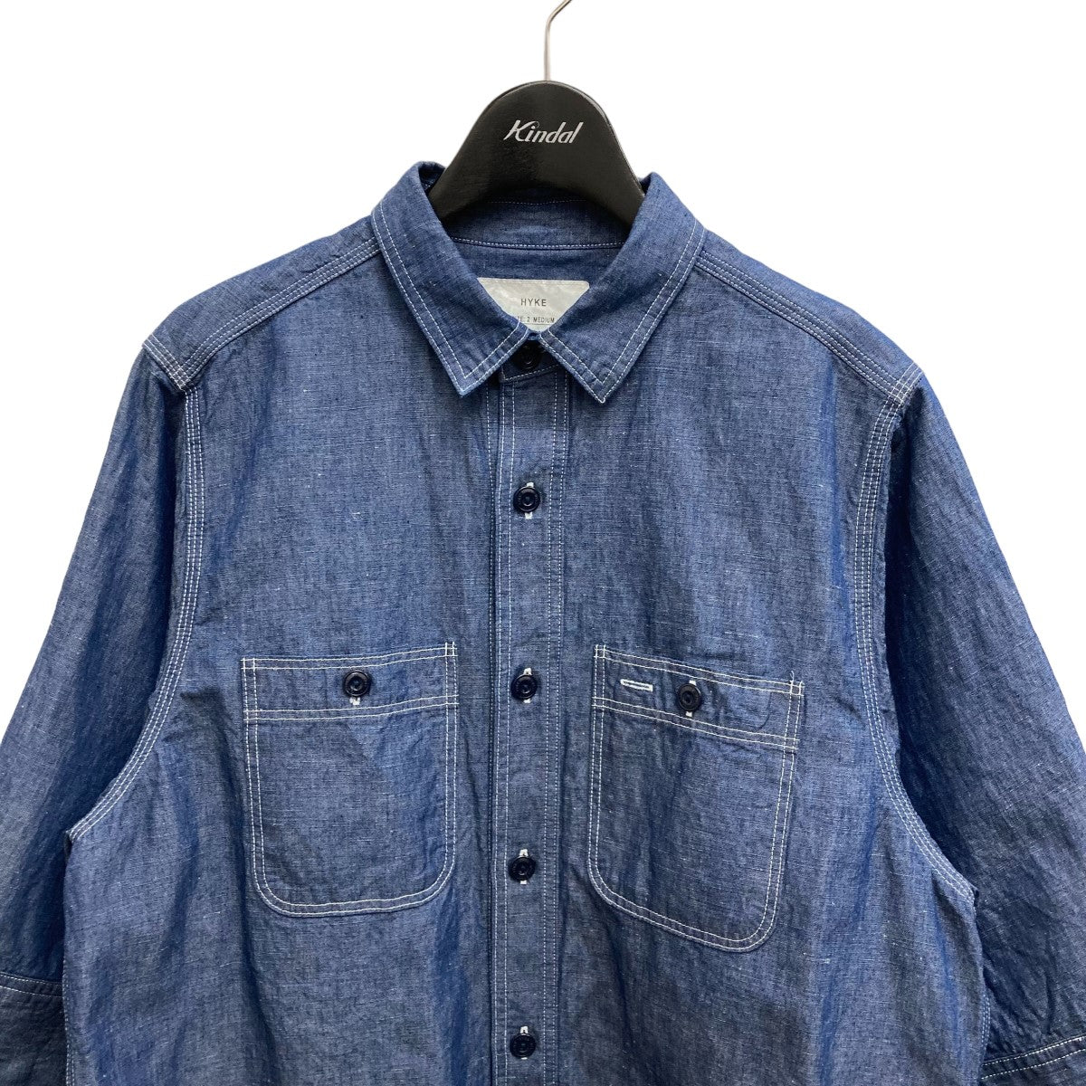 HYKE(ハイク) CHAMBRAY BELL-SLEEVE SHIRTシャツ15211 15211 インディゴ サイズ  2｜【公式】カインドオルオンライン ブランド古着・中古通販【kindal】