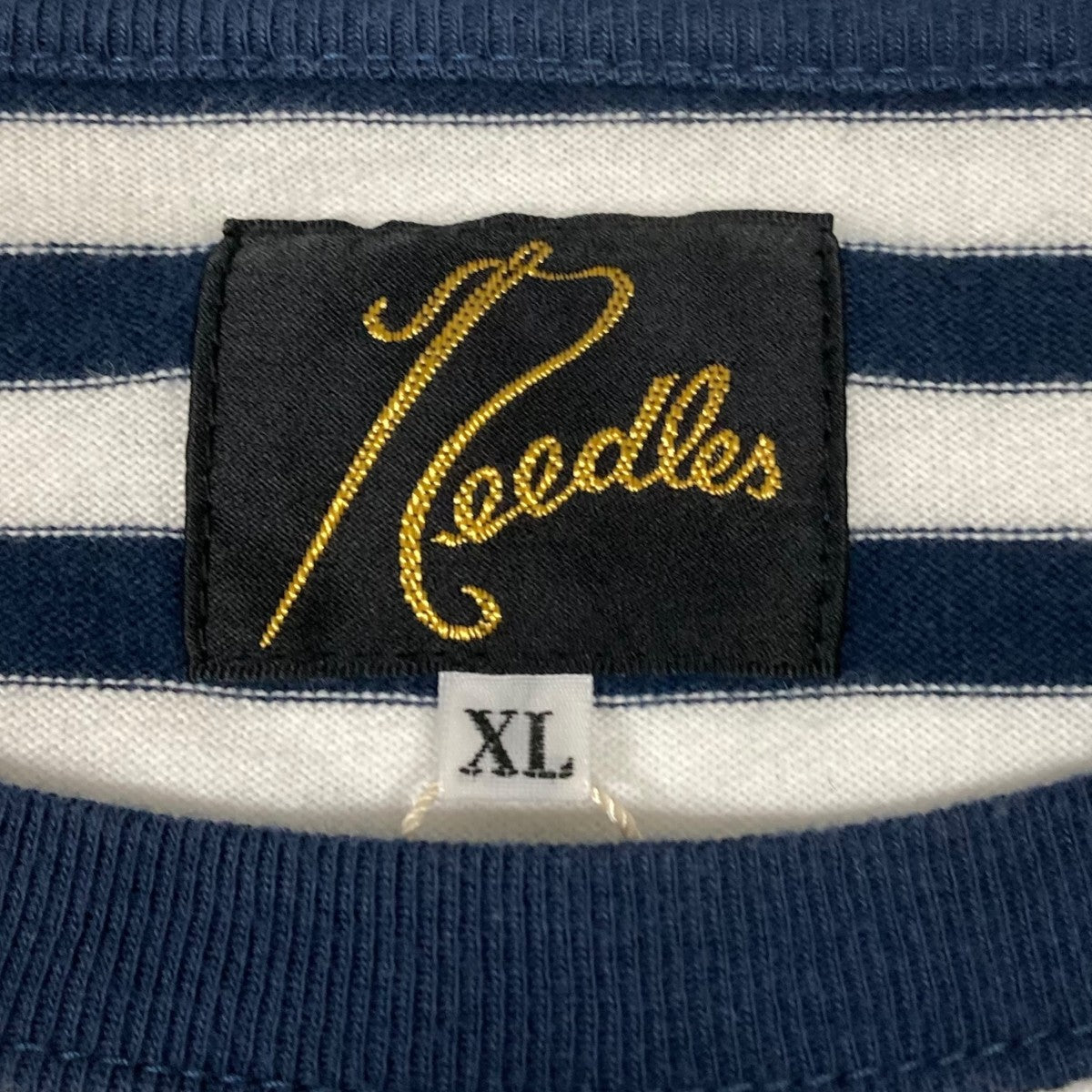 Needles(ニードルズ) ボーダー半袖TシャツGL252 GL252 ホワイト
