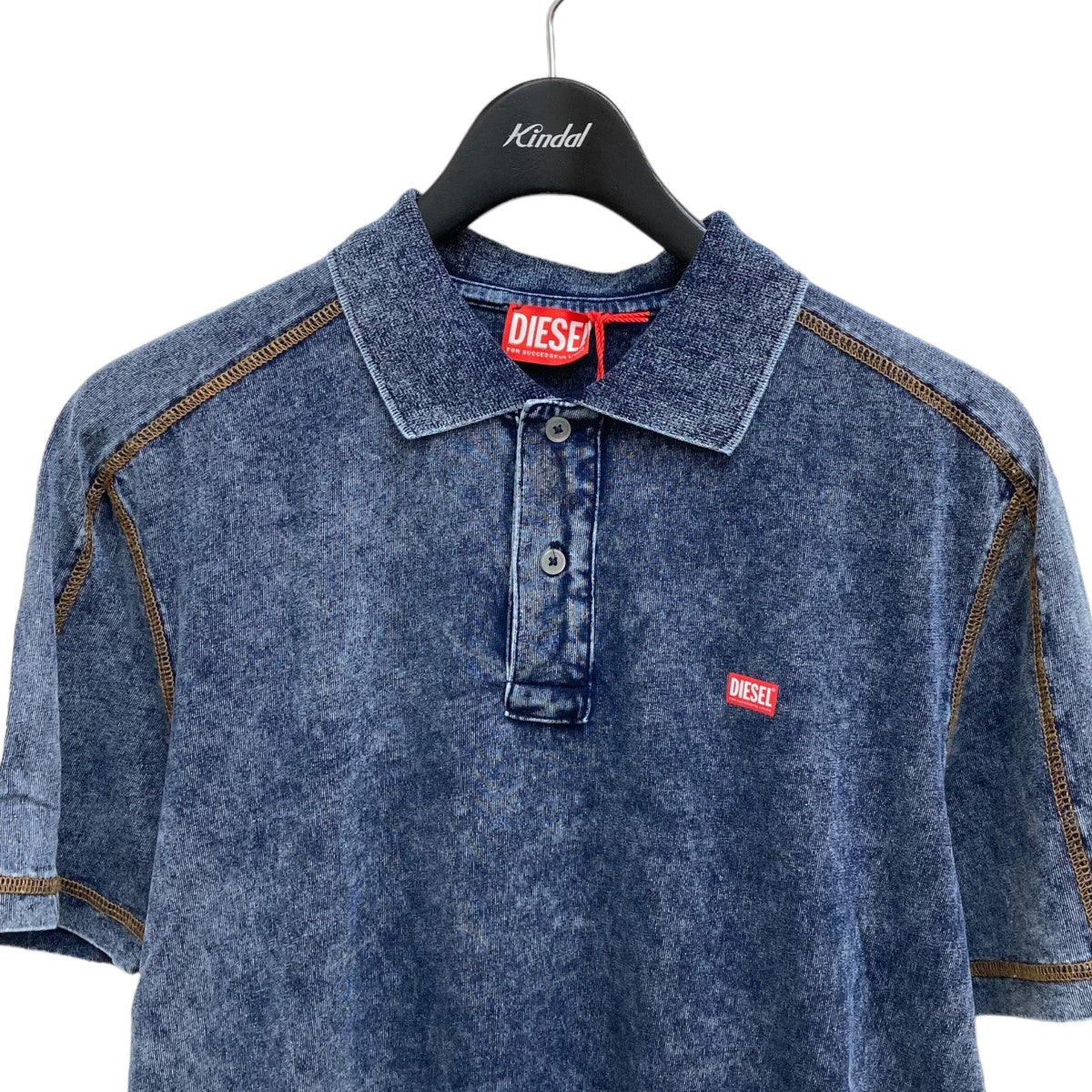 DIESEL(ディーゼル) ロゴ ポロシャツA14164 A14164 ネイビー