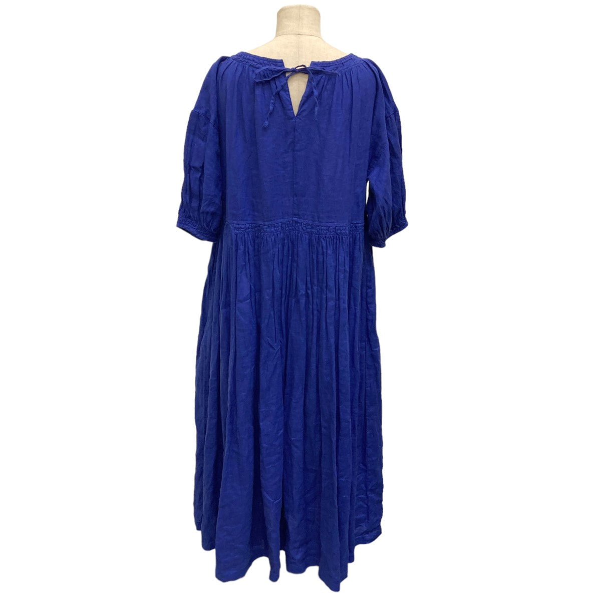 値下げ　ネストローブ nest robe リネンシャーリングワンピース nest Robe - 【nest Robe】リネンシャーリングネックワンピース