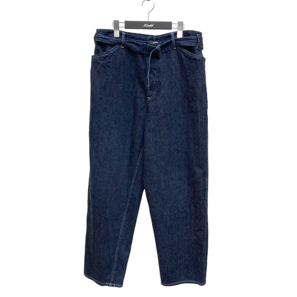 【タグ付新品試着のみ】コモリ　comoli デニムカーゴパンツ　サイズ３ COMOLI C03-03005 ブラックデニム テーパードパンツ color:BLACK size