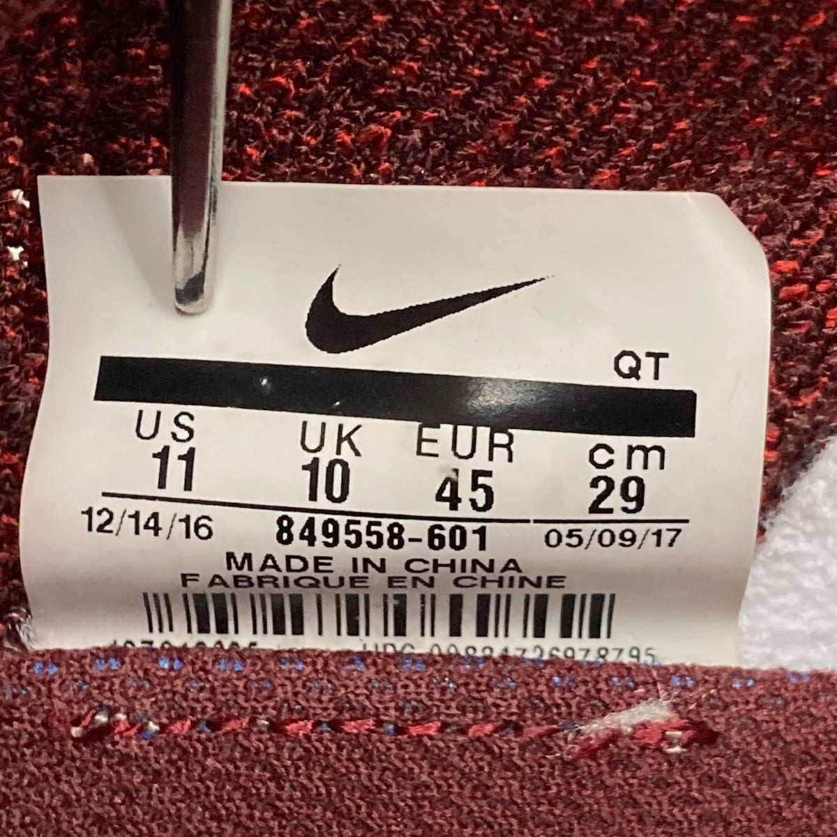 NIKE(ナイキ) スニーカー849558-601 849558-601 レッド サイズ