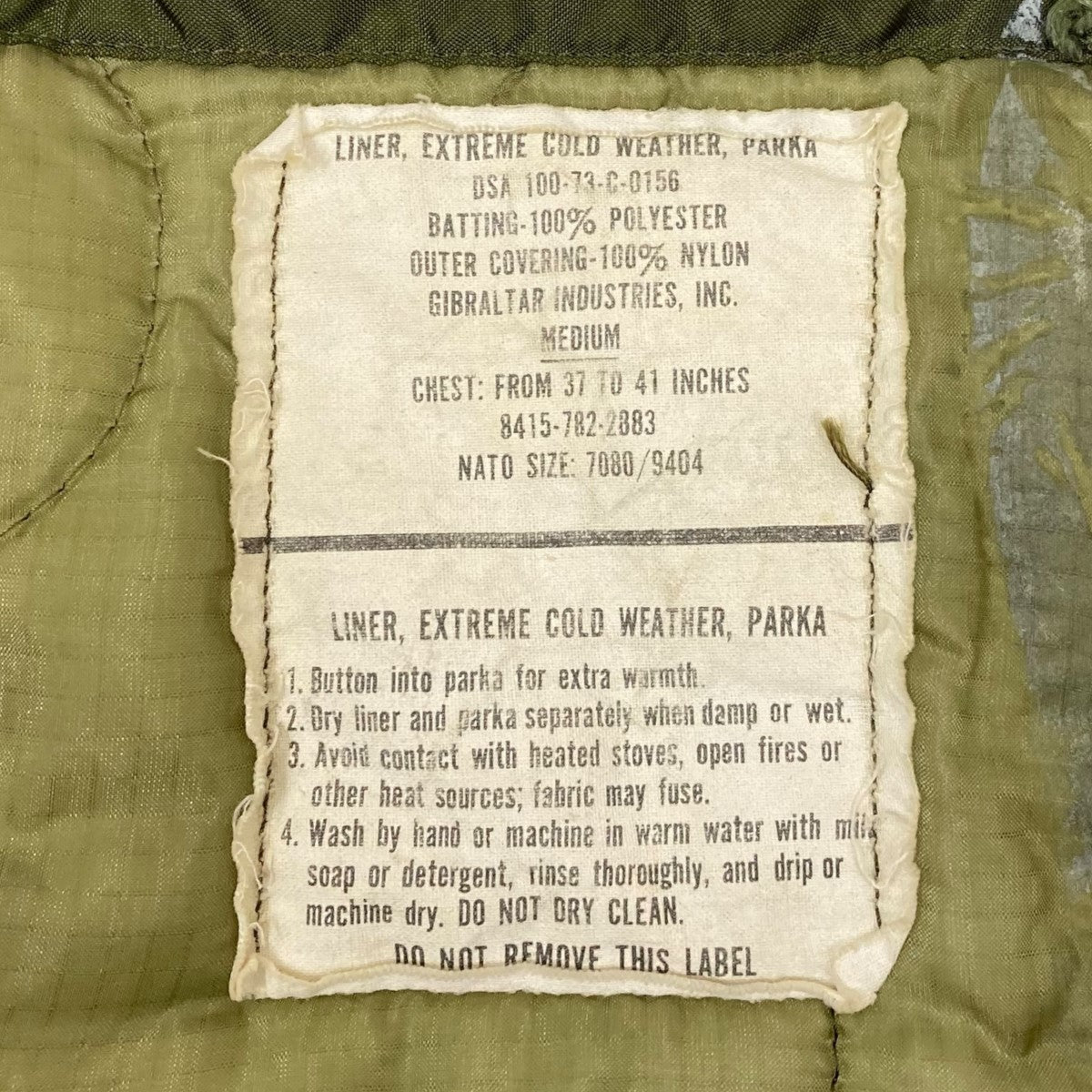 M65 FISHTAIL LINERキルティングジャケット8415-782-2883