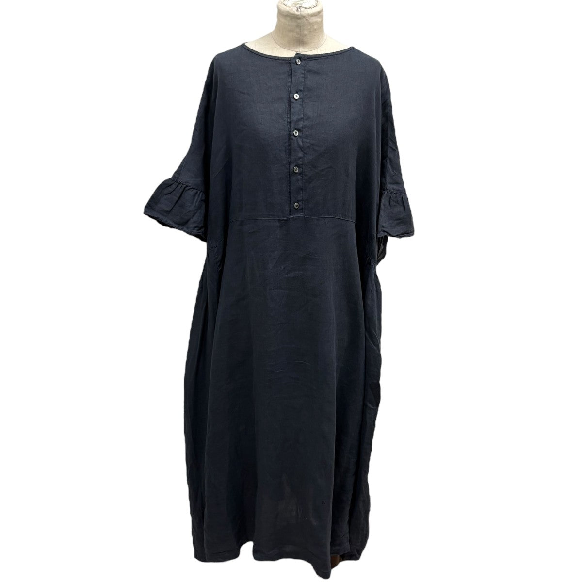 24SSリネン2wayルーズワンピース01242-1129