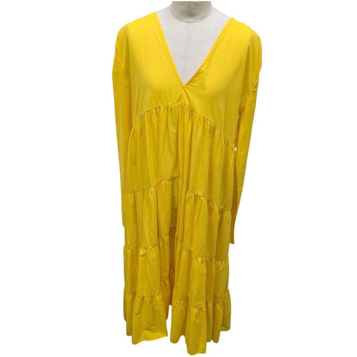 コットンティアードロングスリーブワンピース1577-343-4814