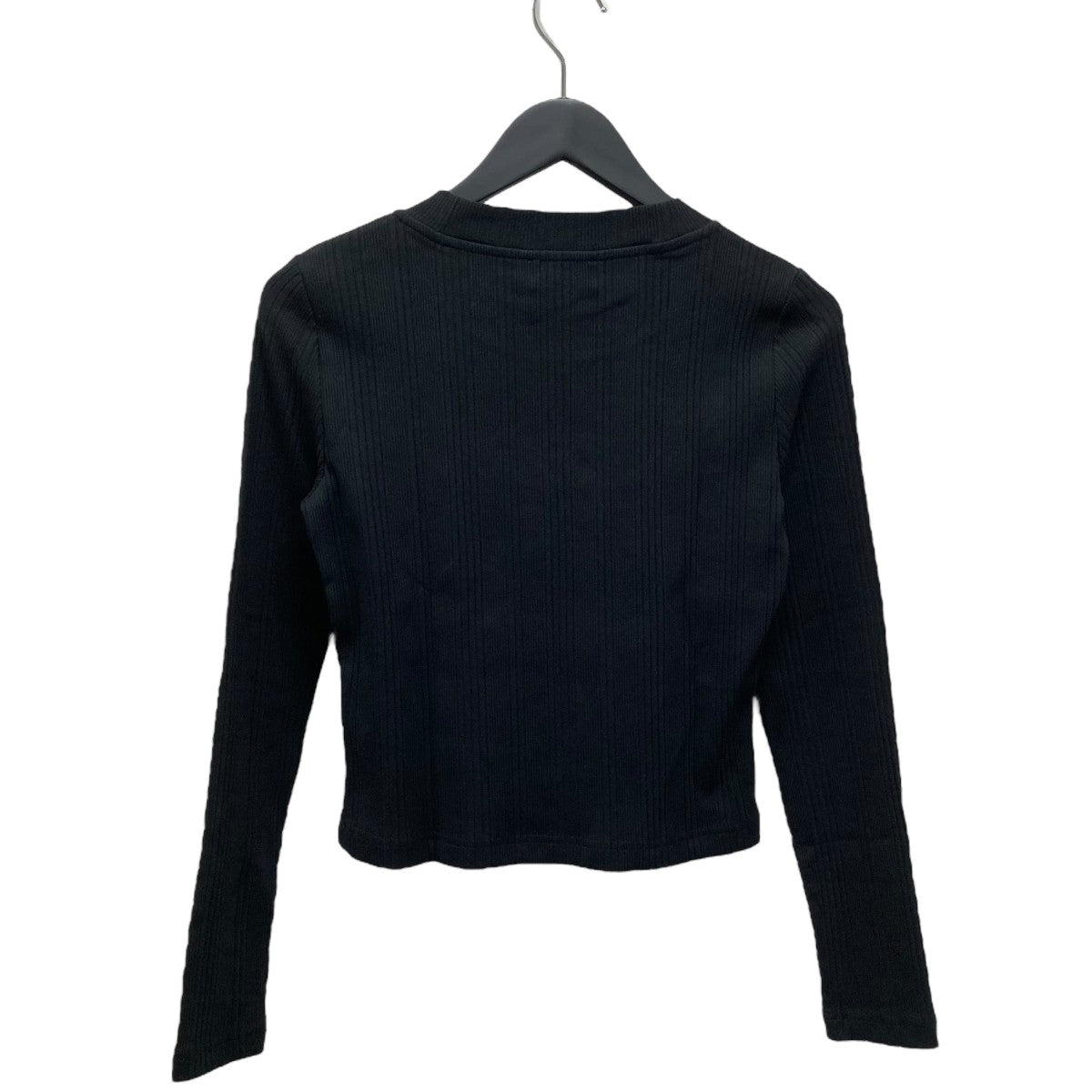 カルバンクラインジーンズ   Jeans CKロゴリブロングスリーブベビーTシャツ J224783 ブラック サイズ：S Calvin Klein tシャツ CKロゴリブロングスリーブベビーTシャツ