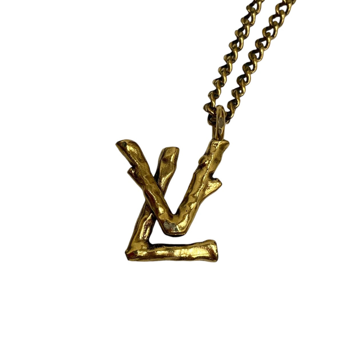 【ほぼ未使用/レア】ルイヴィトン　ネックレス　LVロゴ　ゴールド　MP2456 LOUIS VUITTON(ルイヴィトン) ペンダント・LVトゥイッグ