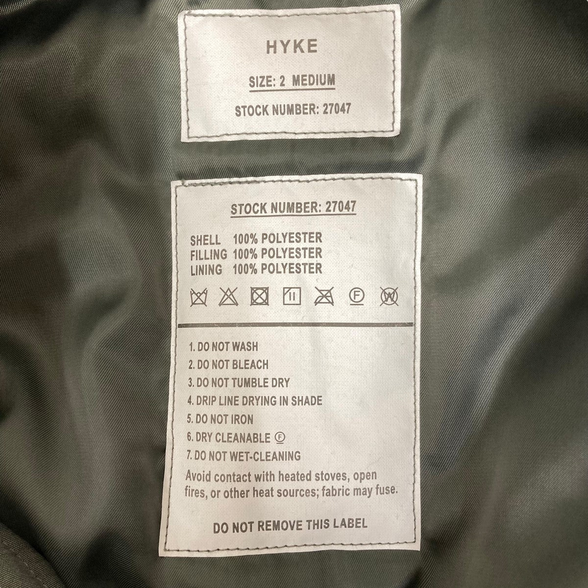 HYKE(ハイク) 22AWUnited Arrows 別注 MA-1フライトジャケット27047