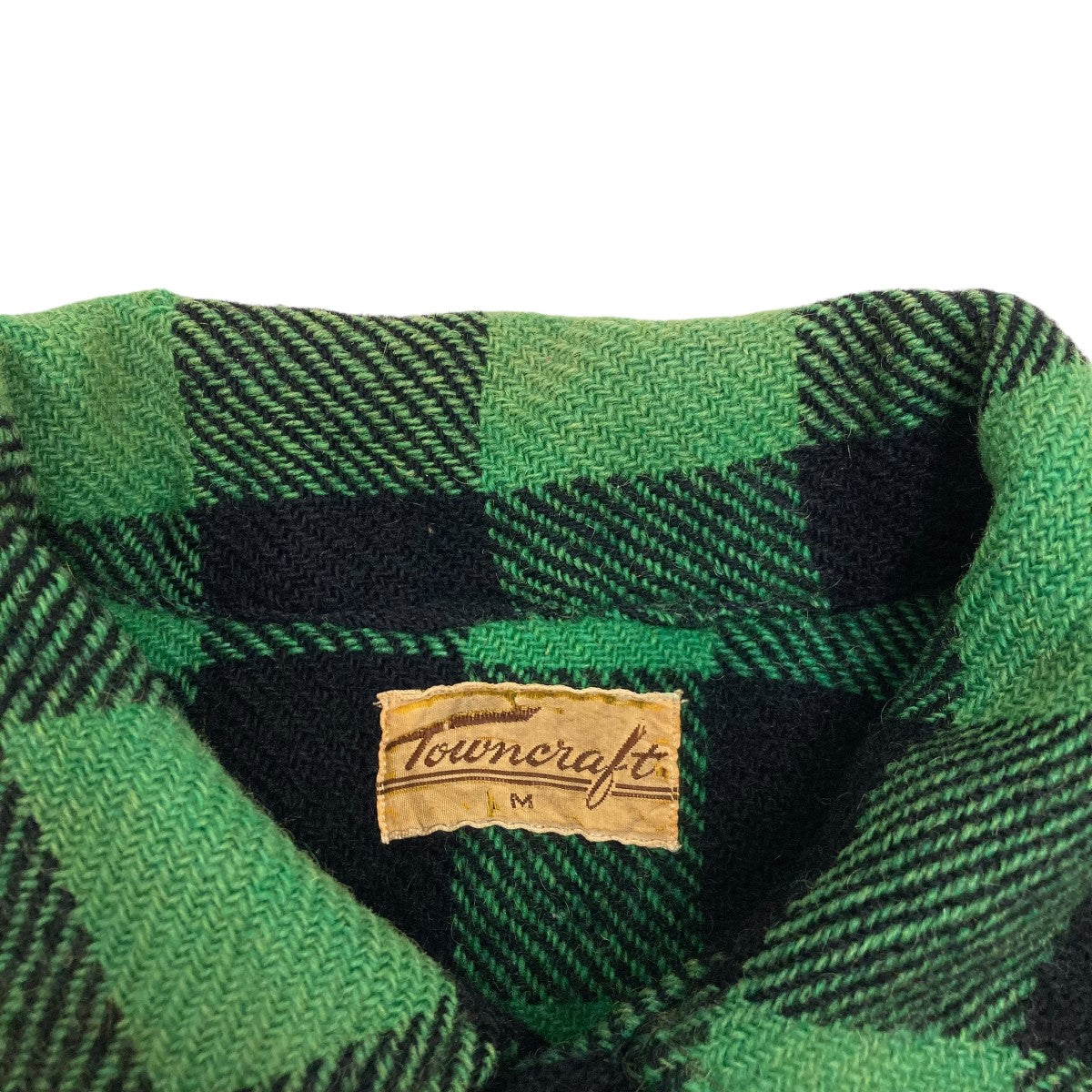40S 筆記体タグ Check Patterned Wool Shirtチェックオープンカラーシャツ