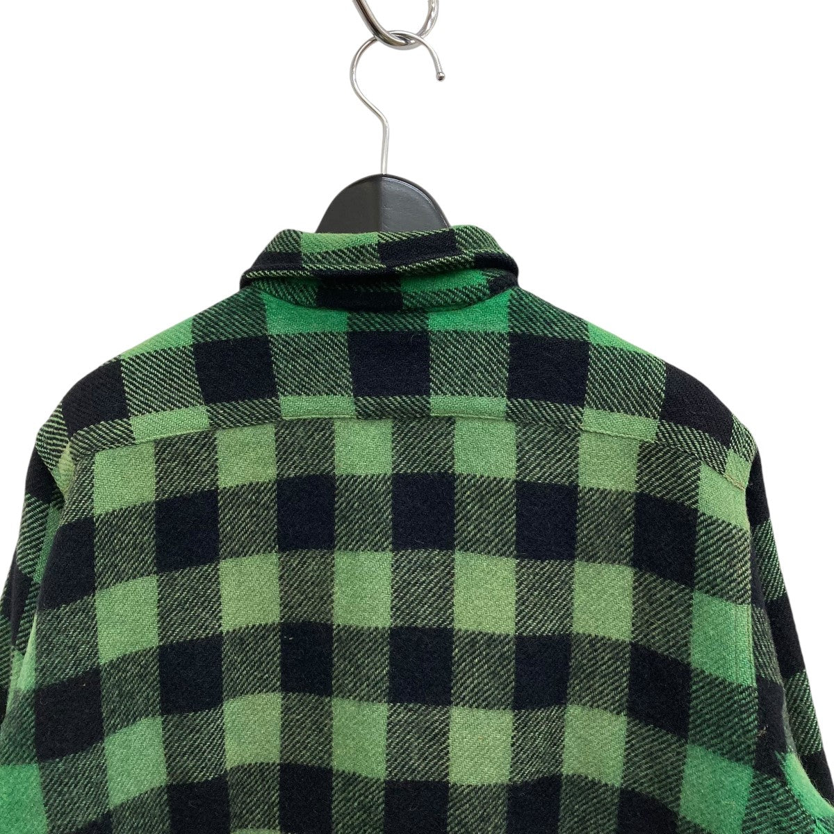 40S 筆記体タグ Check Patterned Wool Shirtチェックオープンカラーシャツ