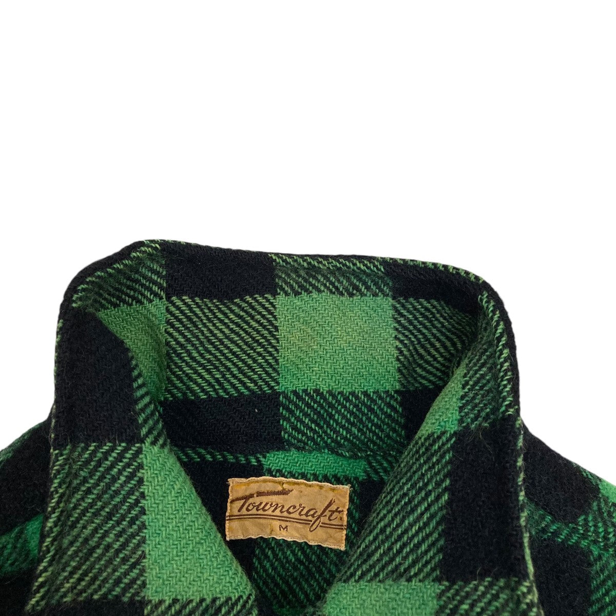40S 筆記体タグ Check Patterned Wool Shirtチェックオープンカラーシャツ