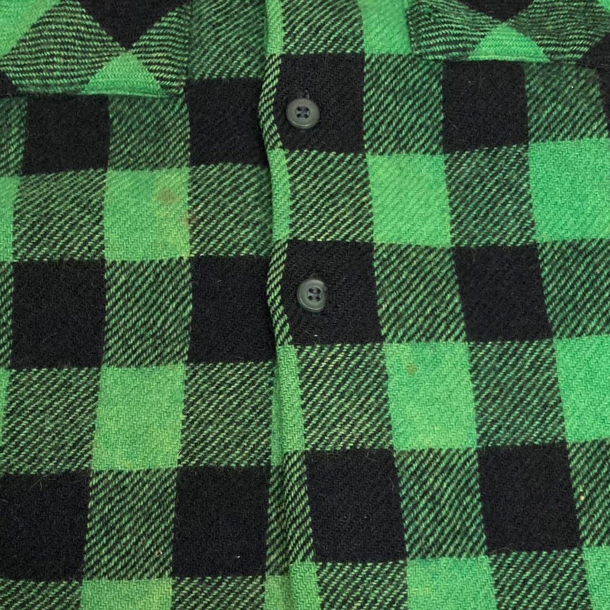 40S 筆記体タグ Check Patterned Wool Shirtチェックオープンカラーシャツ