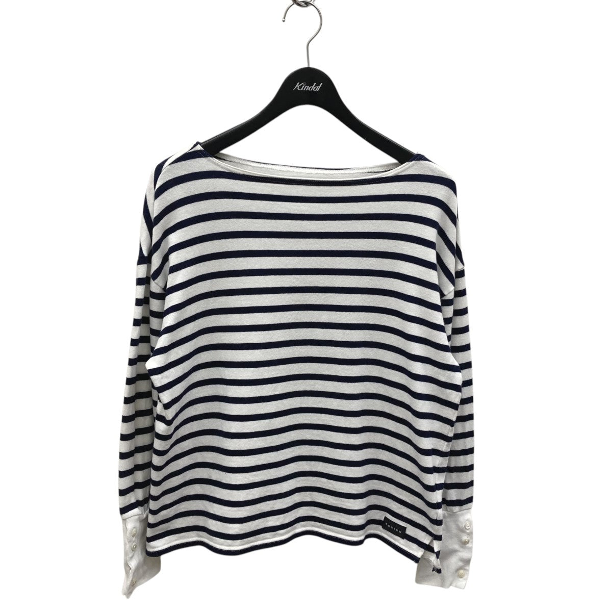 フーフー foufou basque shirt ボーダー 長袖Tシャツ FF22CU03 ホワイト×ネイビー foufou(フーフー) basque shirtボーダー長袖TシャツFF22CU03
