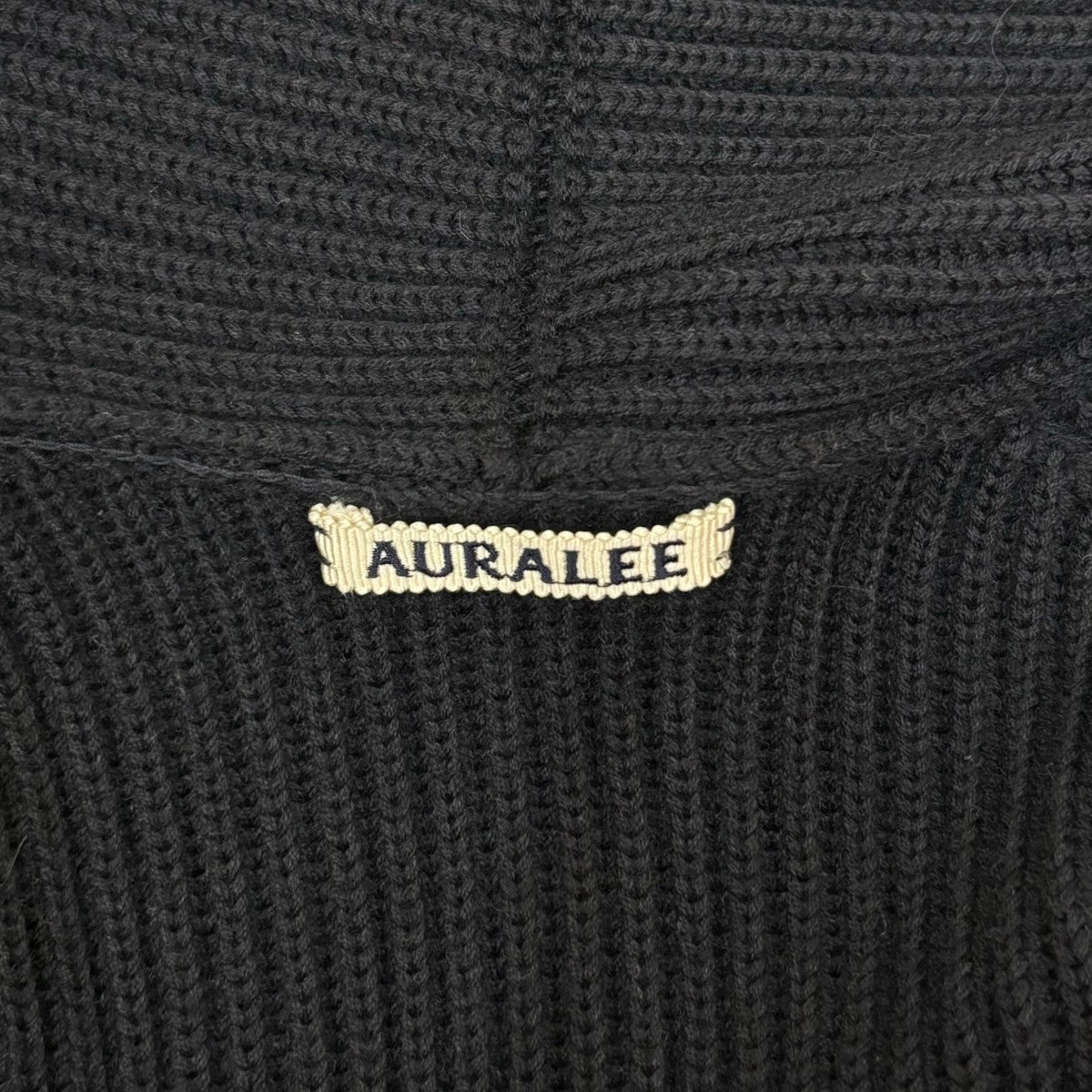 AURALEE(オーラリー) SUPERFINE WOOL RIB KNIT GOWNニットジャケットA6AC04RK A6AC04RK ブラック  サイズ 3｜【公式】カインドオルオンライン ブランド古着・中古通販【kindal】