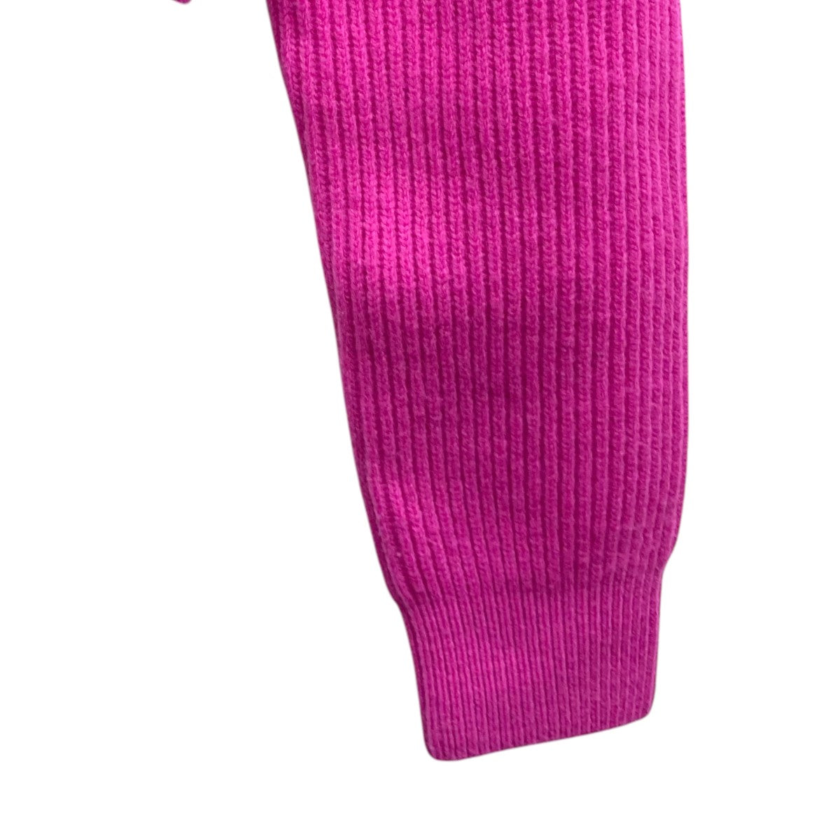 アレキサンダーワン ALEXANDER WANG リブニット クロップドカーディガン 4KC3223011 ショッキングピンク サイズ：XS ALEXANDER WANG(アレキサンダーワン) リブニット クロップド