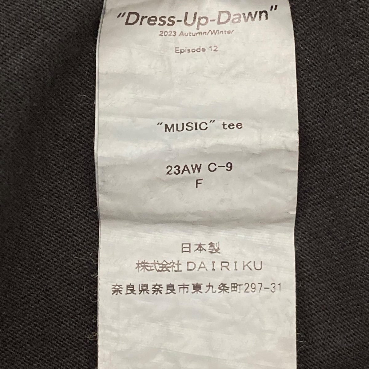 DAIRIKU(ダイリク) MUSIC Tee長袖Tシャツ23AW C-9 23AW C-9