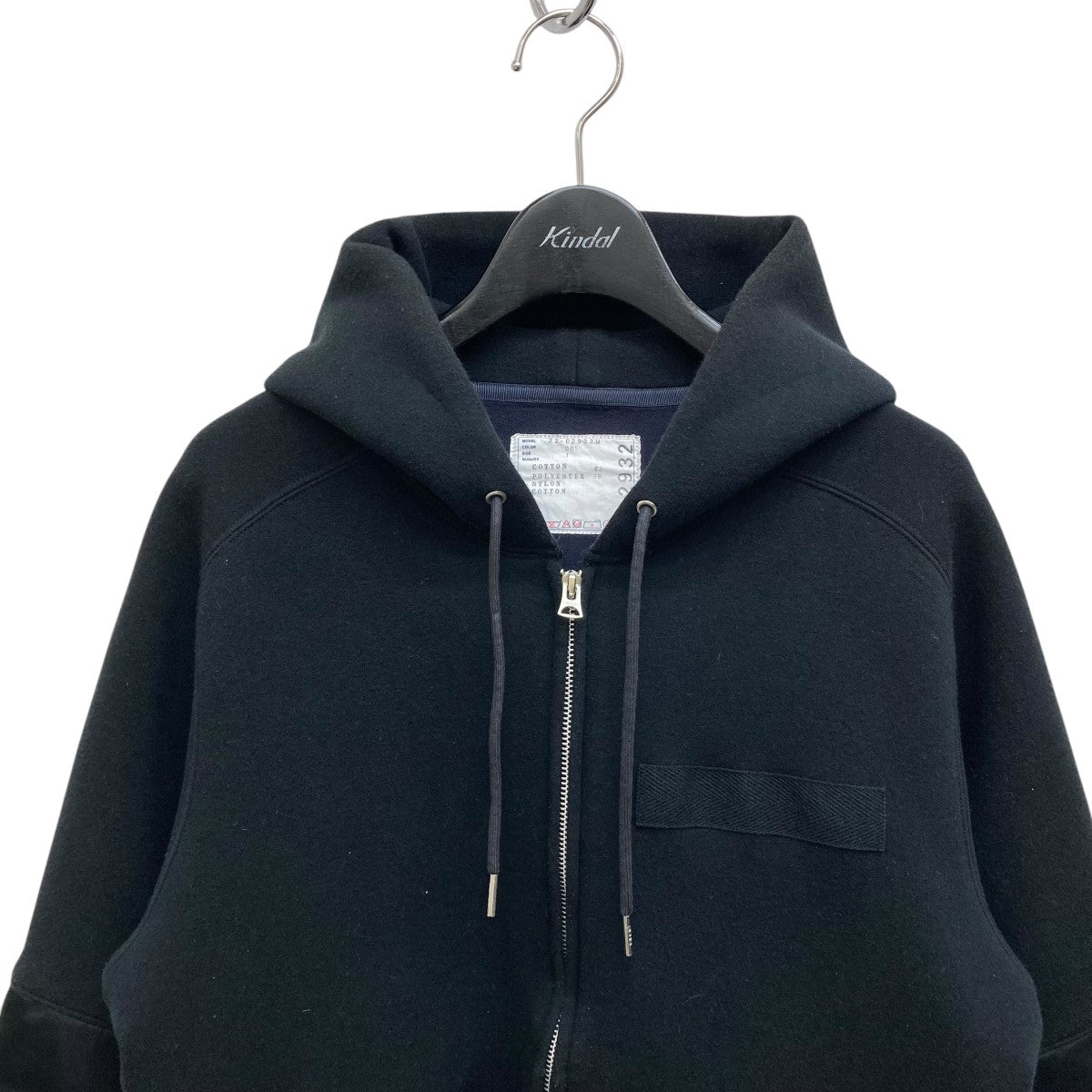 sacai(サカイ) Nylon Twill Mix Sponge Sweat Blousonジップアップパーカー22-02932M  22-02932M ブラック サイズ 1｜【公式】カインドオルオンライン ブランド古着・中古通販【kindal】